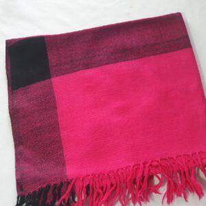 Pink Black Merino Stole