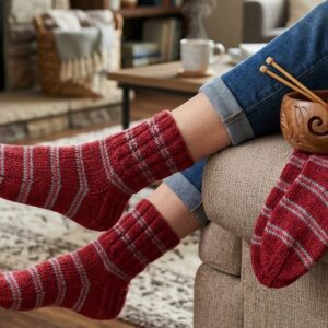 Maroon Color Merino Ankle Socks