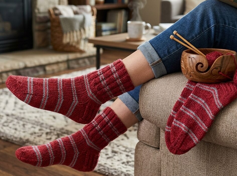Maroon Color Merino Ankle Socks